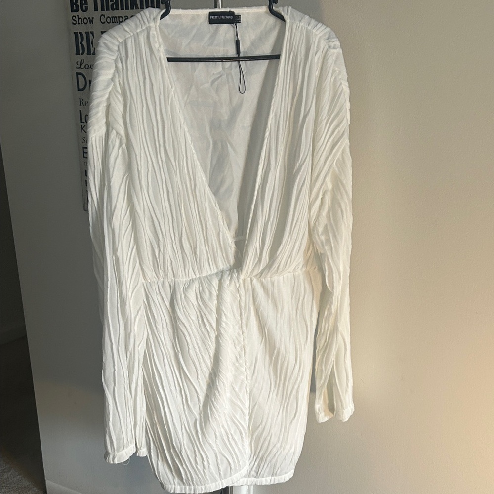 PrettyLittleThing White Mini Dress